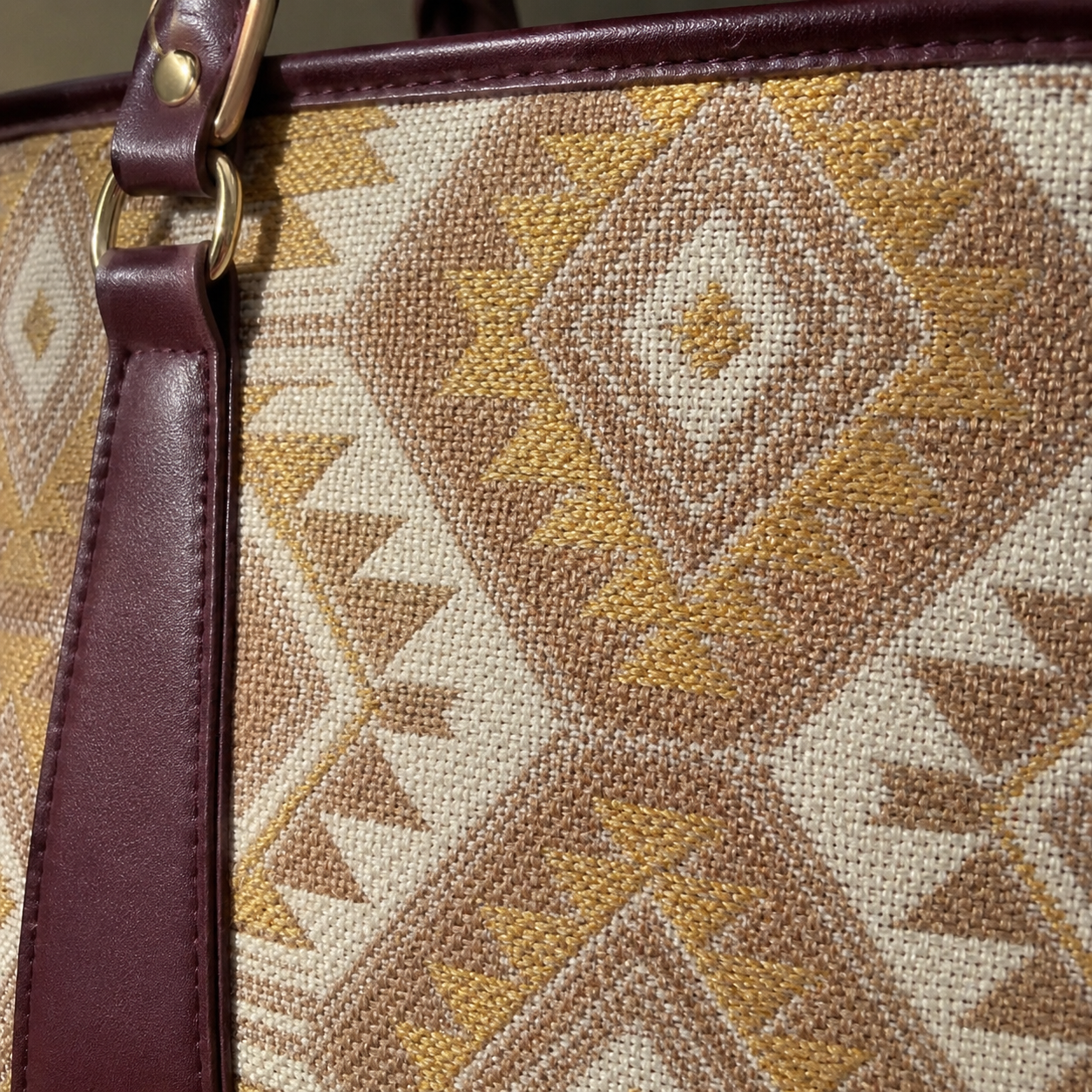 Maroon Aztec Tote