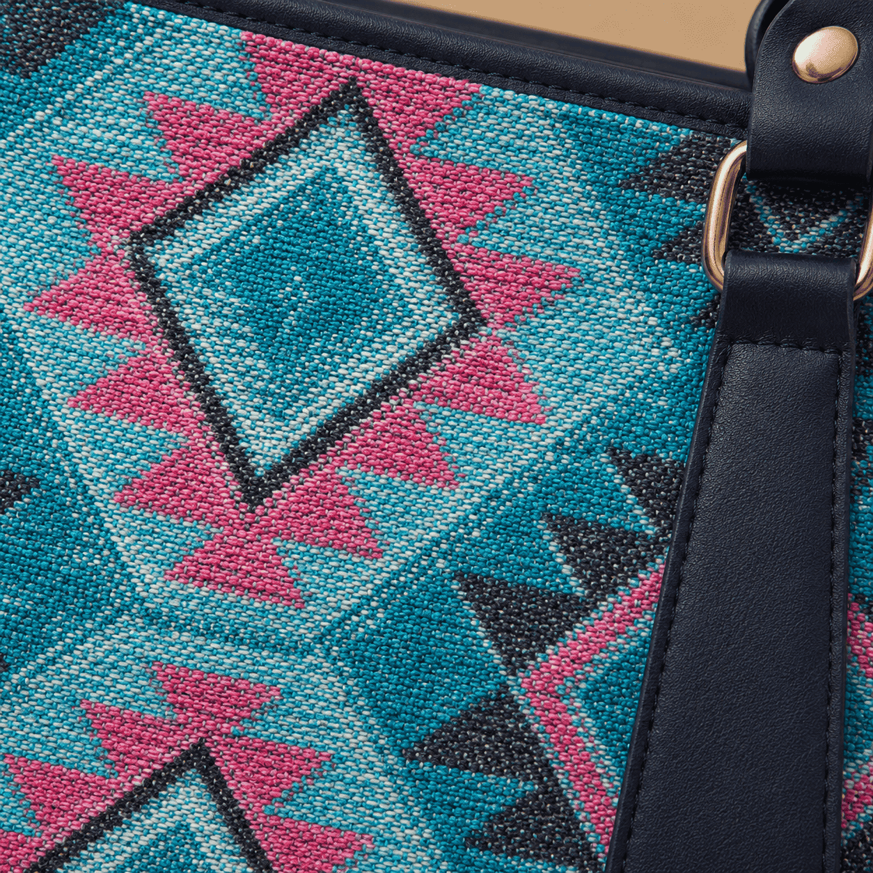 Teal Aztec Tote