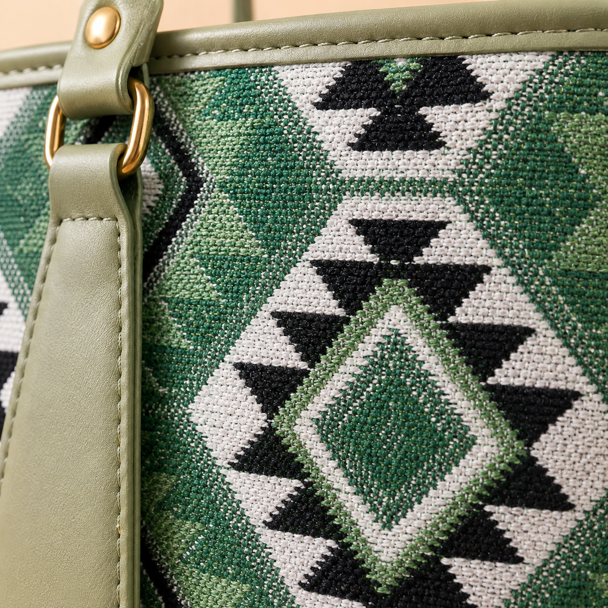 Sage Green Aztec Tote