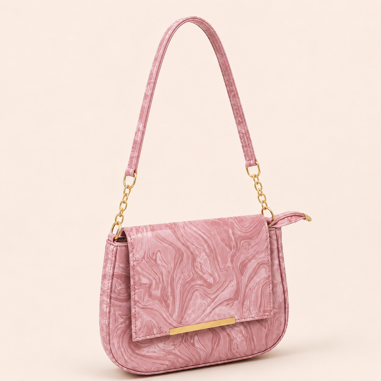 Pink Marble Shoulder Bag
