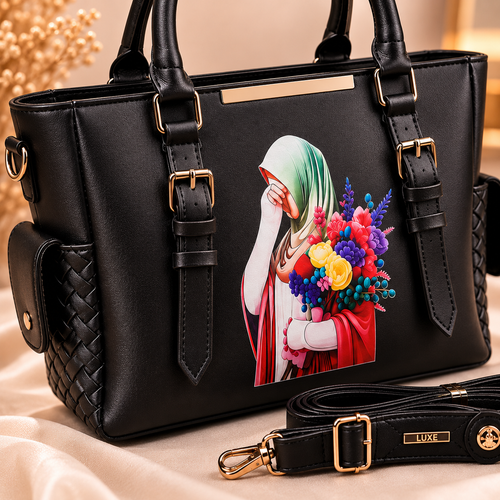Black Graphic Tote Bag