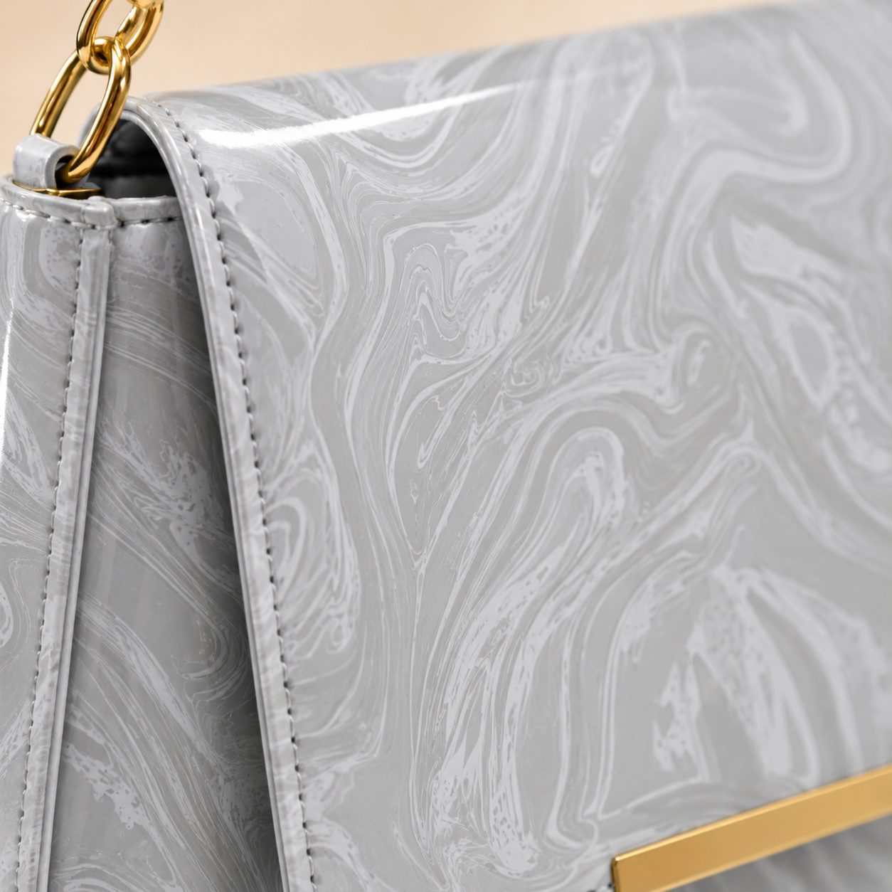 Grey Marble Shoulder Bag