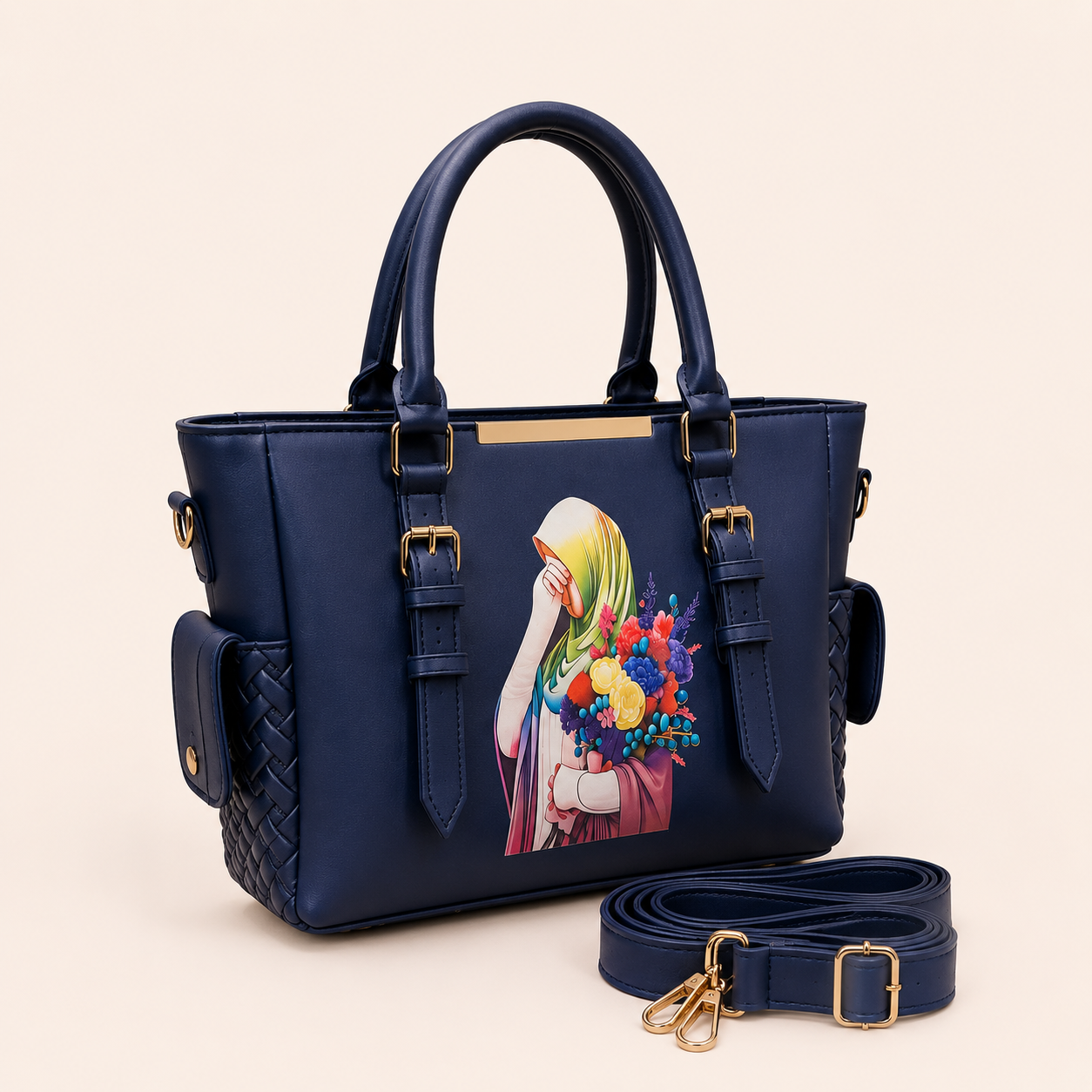 Navy Graphic Tote Bag