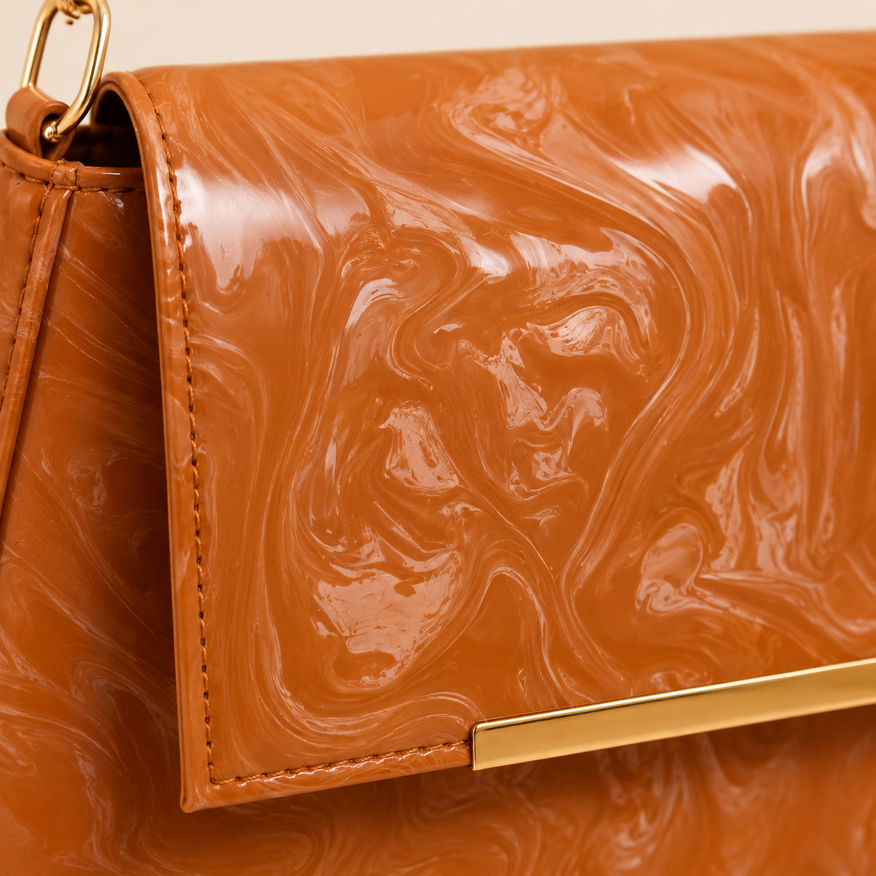 Camel Marble Shoulder Bag