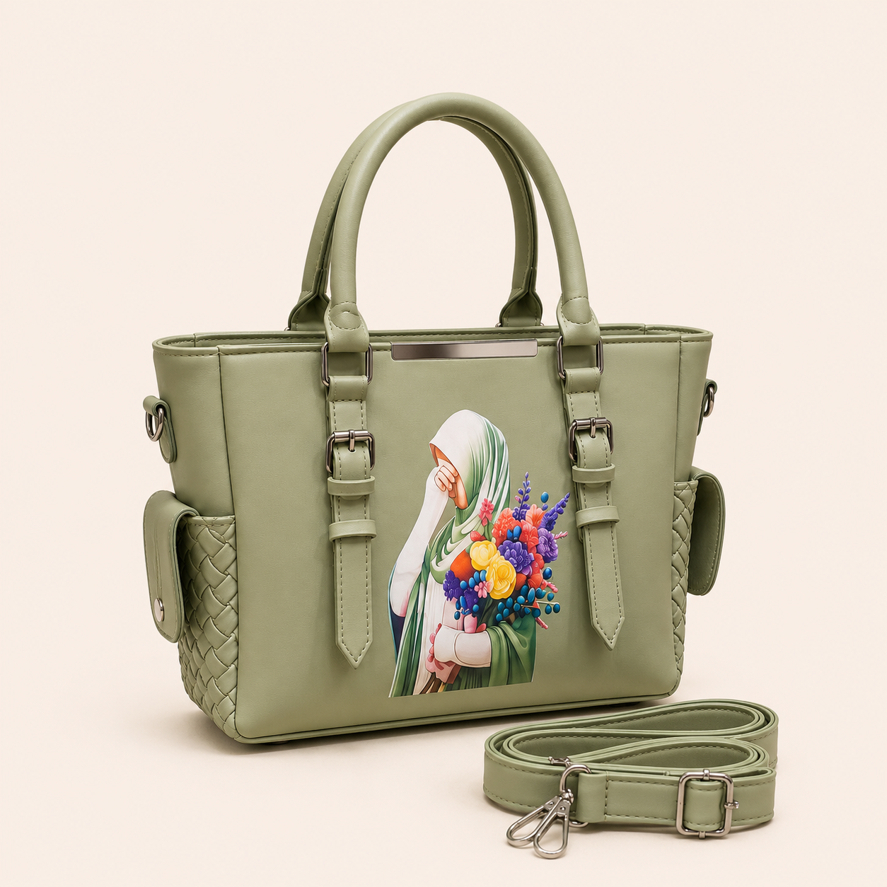 Green Graphic Tote Bag