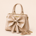 Beige Marble Bow Handbag