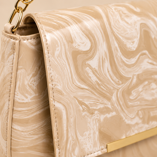 Beige Marble Shoulder Bag
