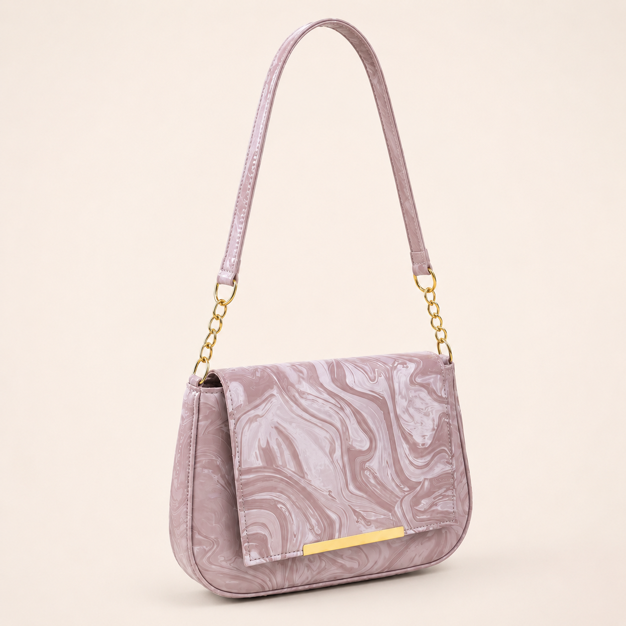 Lavender Marble Shoulder Bag