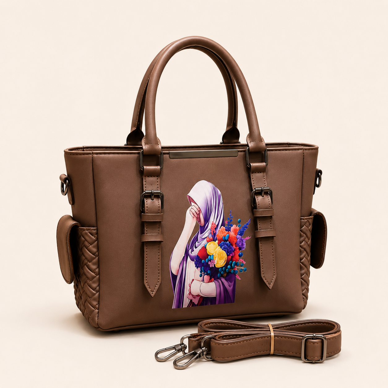 Mocha Graphic Tote Bag