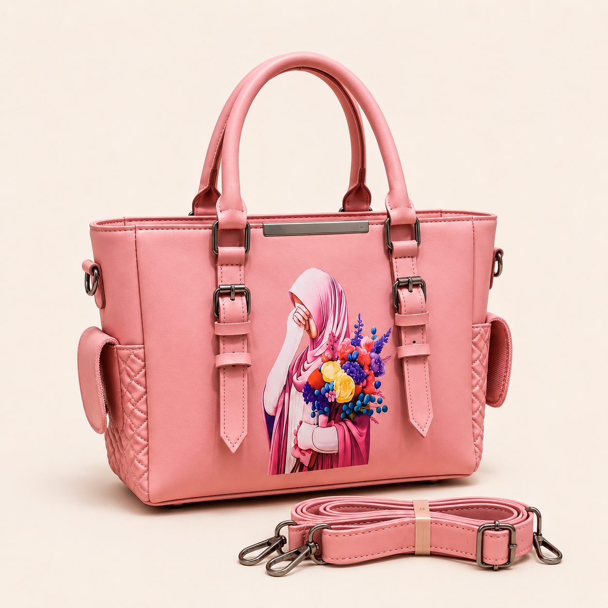 Pink Graphic Tote Bag