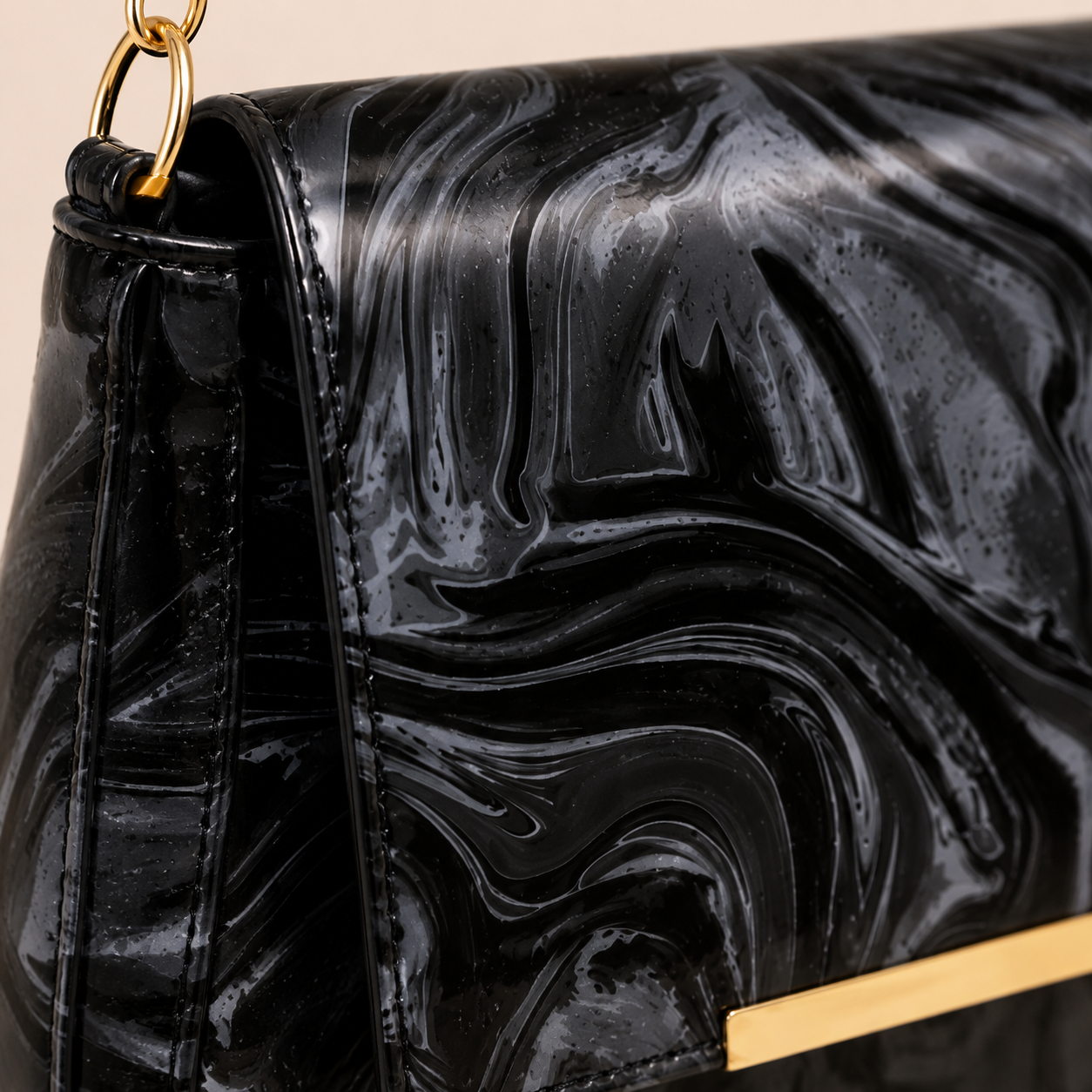 Black Marble Shoulder Bag