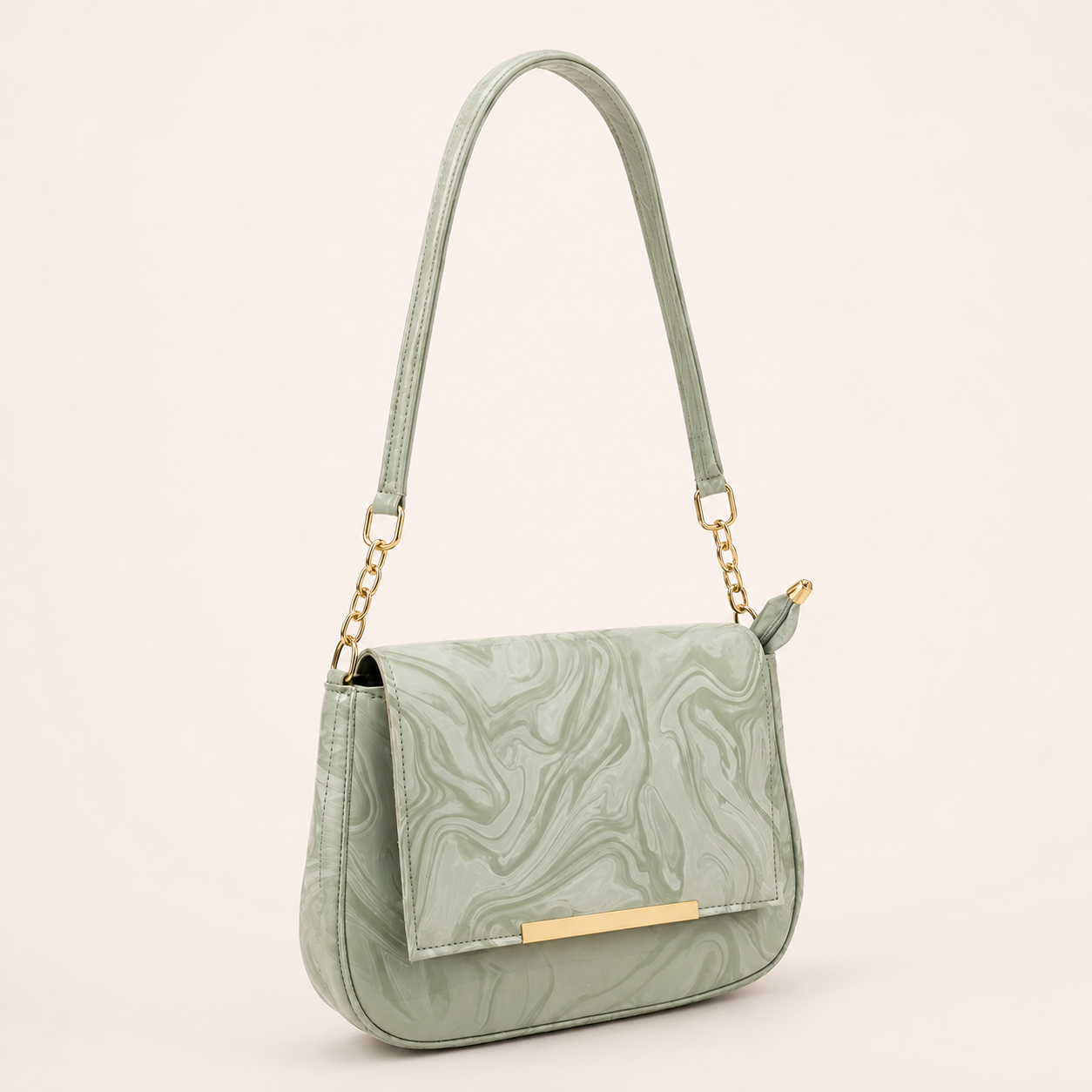 Green Marble Shoulder Bag