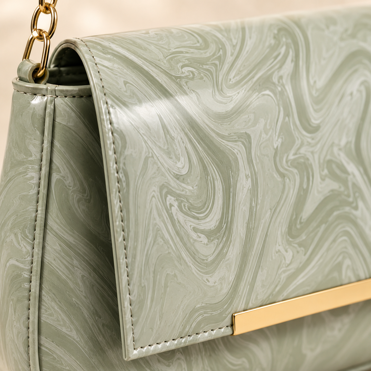 Green Marble Shoulder Bag