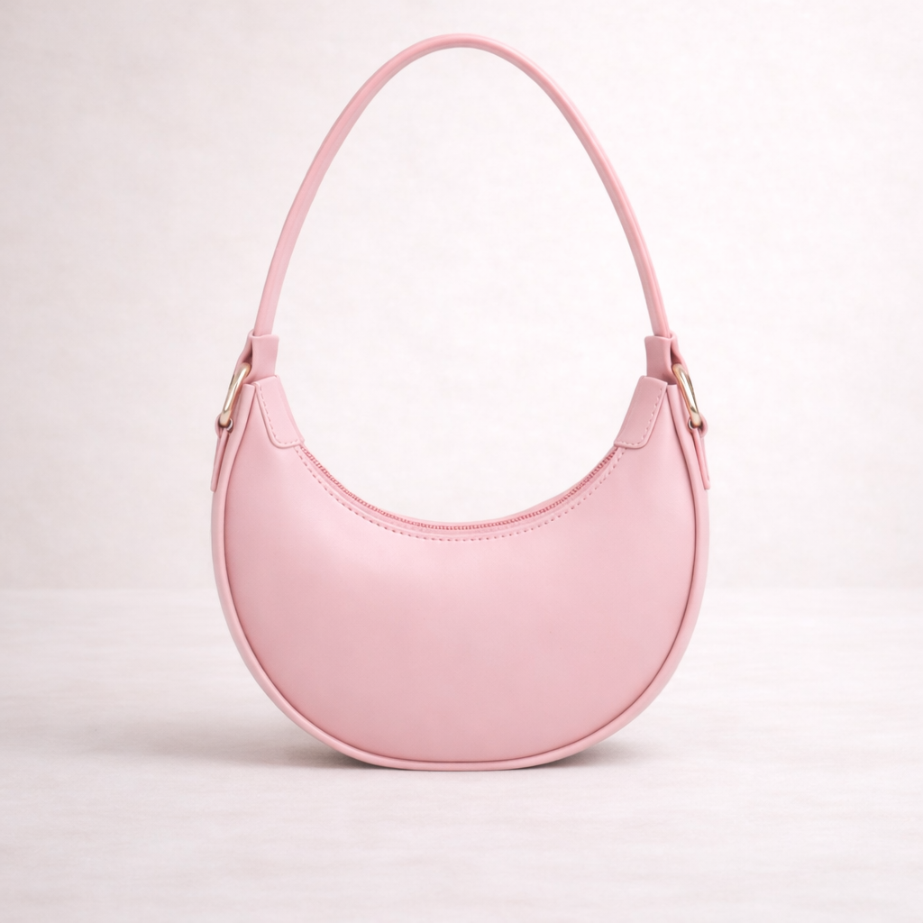 Blush Pink Crescent Shoulder Bag
