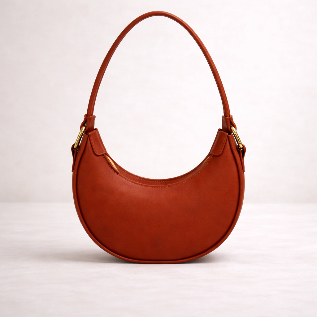 Rust Crescent Shoulder Bag