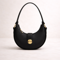 Jet Black Lock Shoulder Bag