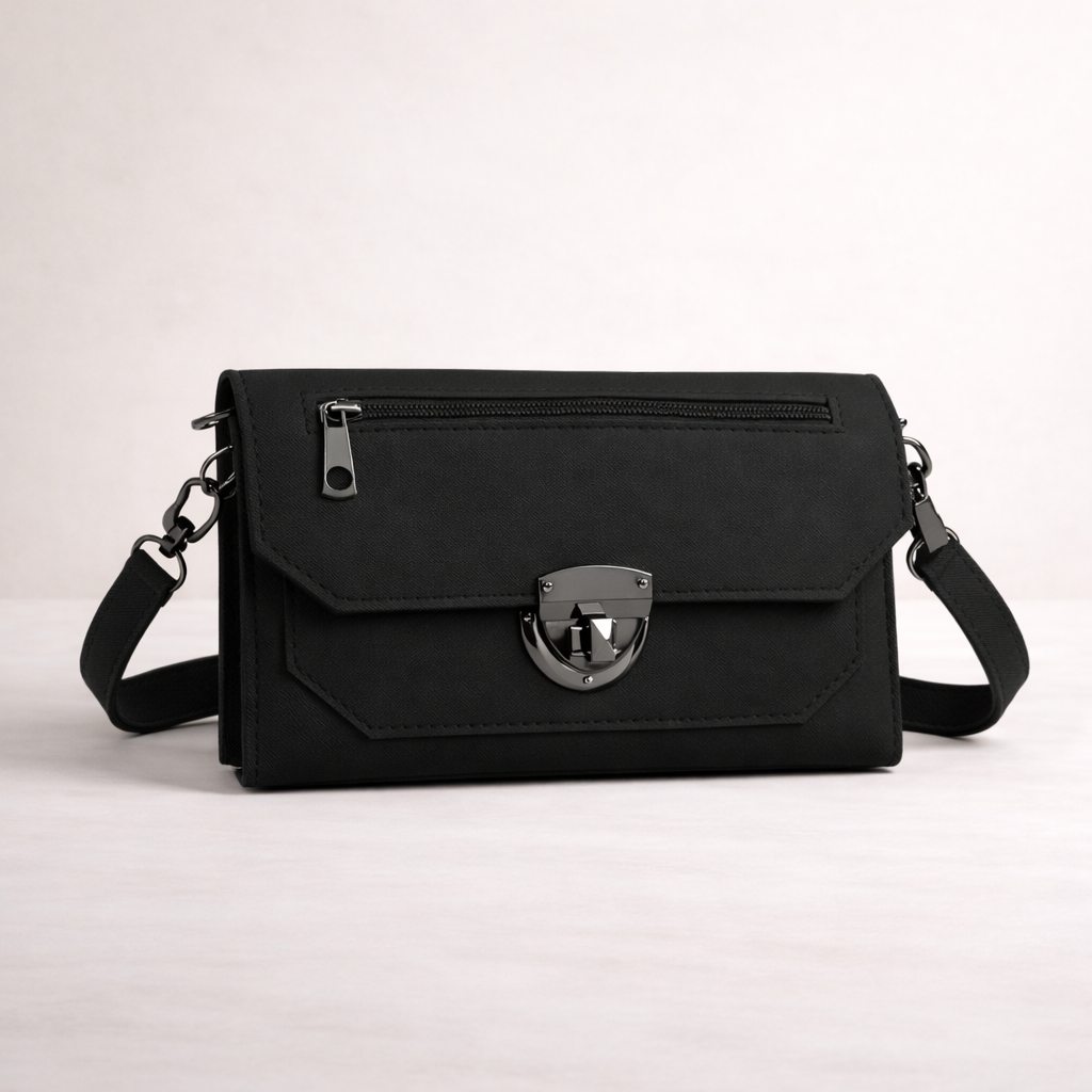 Jet Black Lock Crossbody