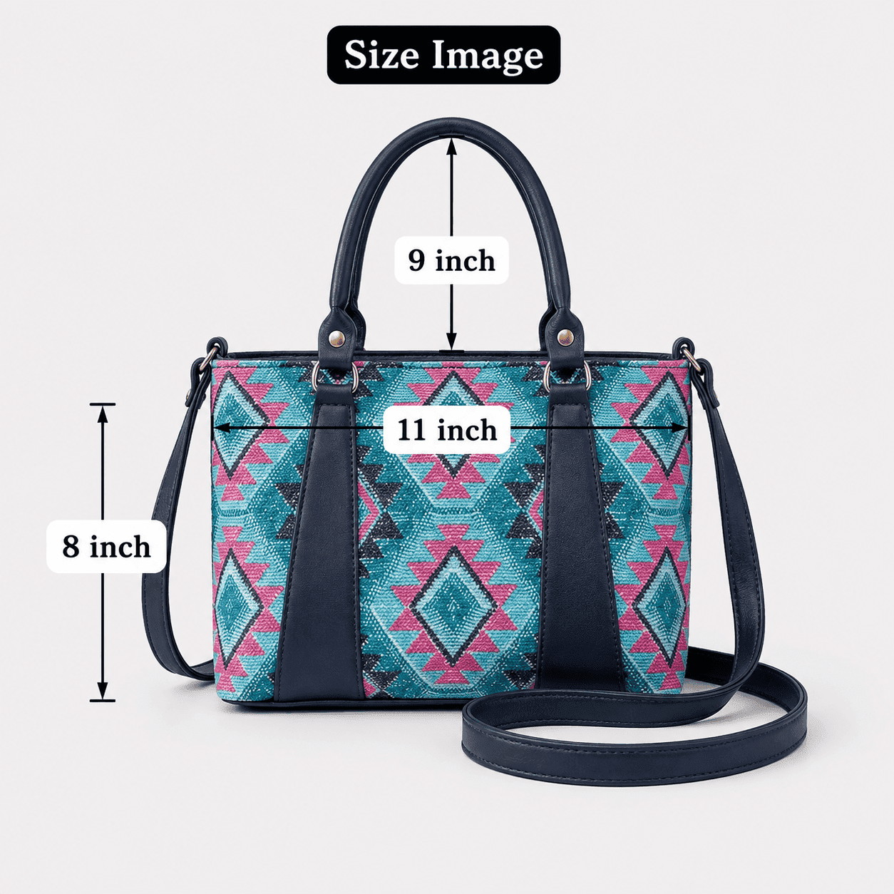 Teal Aztec Tote