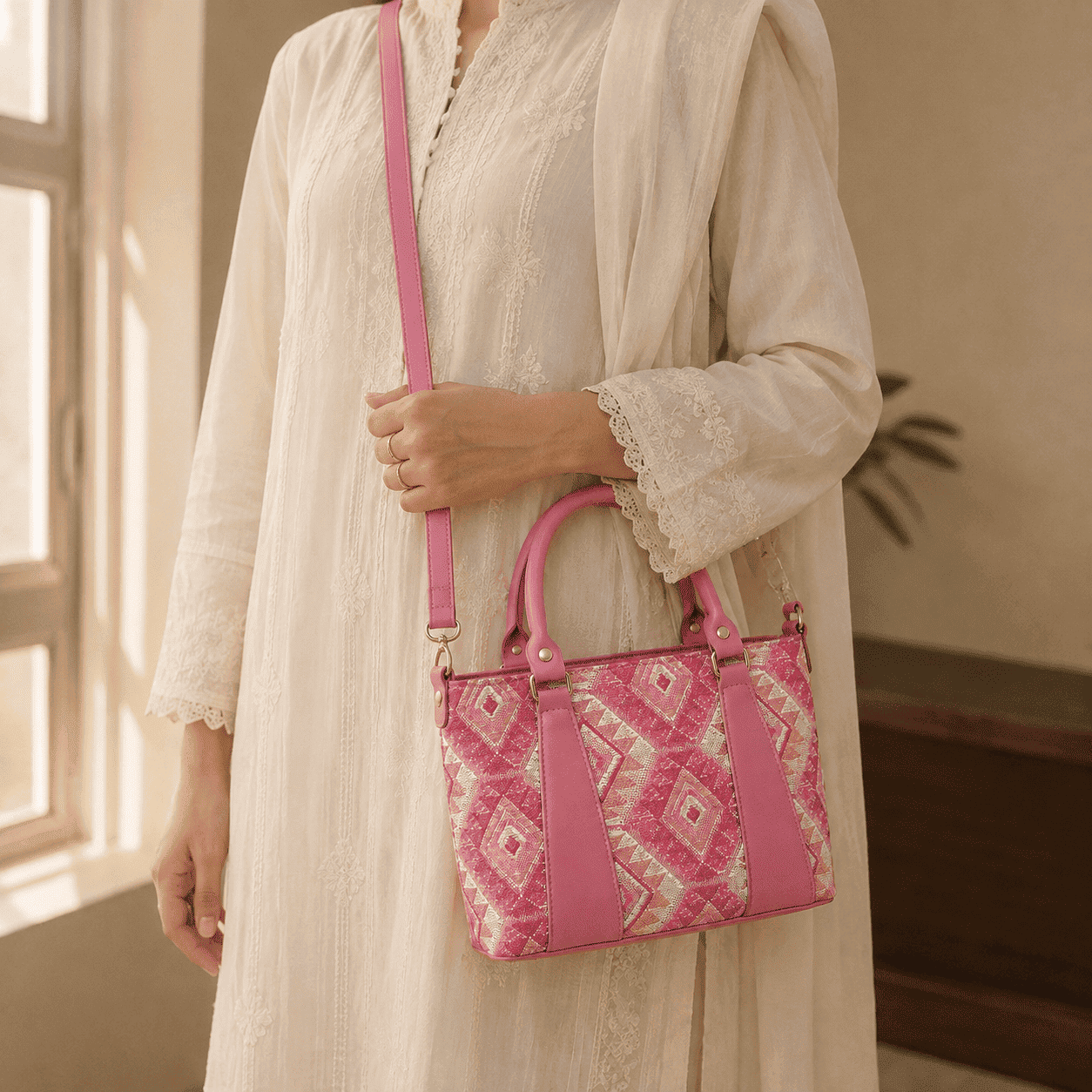 Pink Aztec Tote