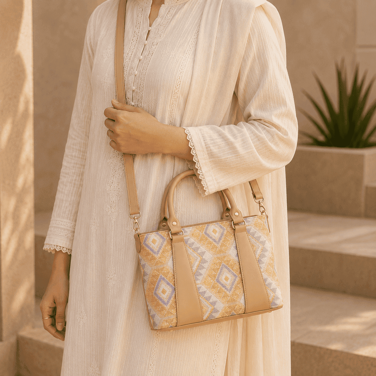 Sand Aztec Tote