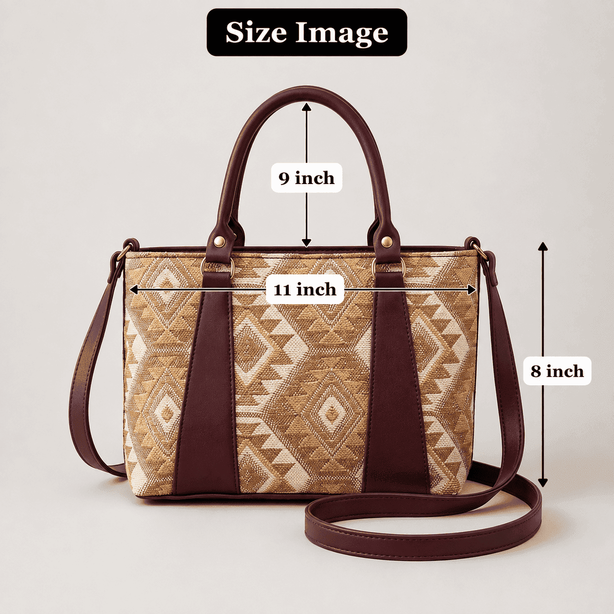 Maroon Aztec Tote