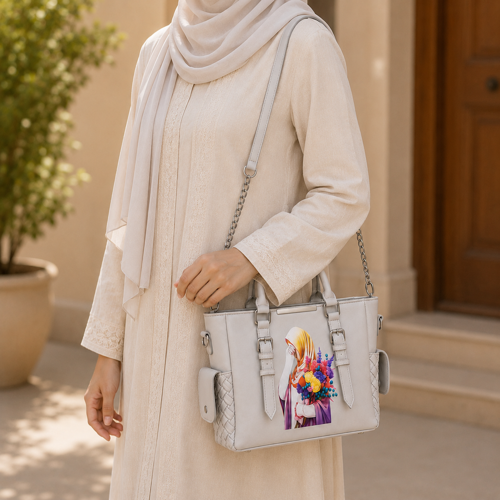Grey Graphic Tote Bag