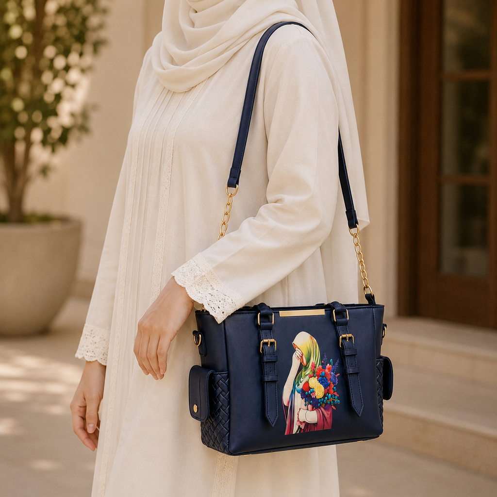 Navy Graphic Tote Bag