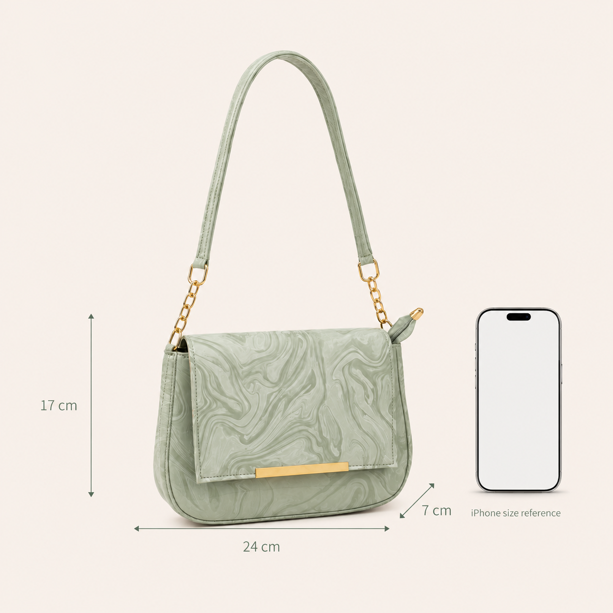 Green Marble Shoulder Bag