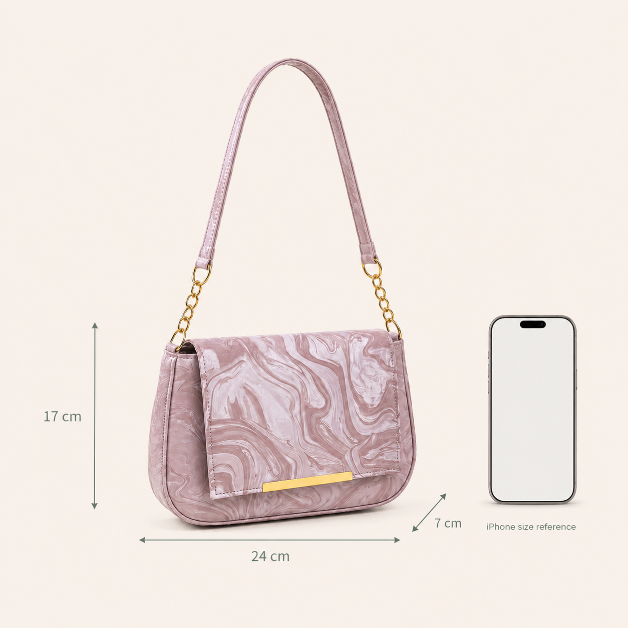 Lavender Marble Shoulder Bag