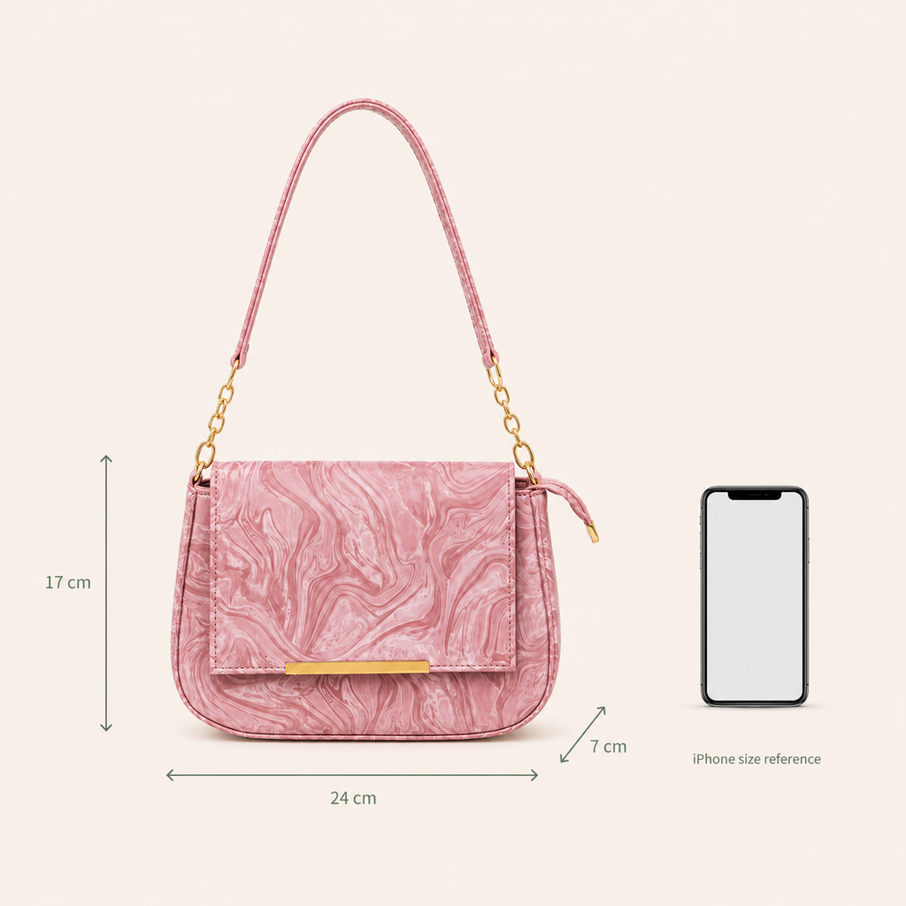 Pink Marble Shoulder Bag