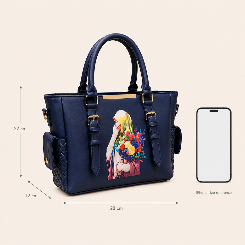 Navy Graphic Tote Bag
