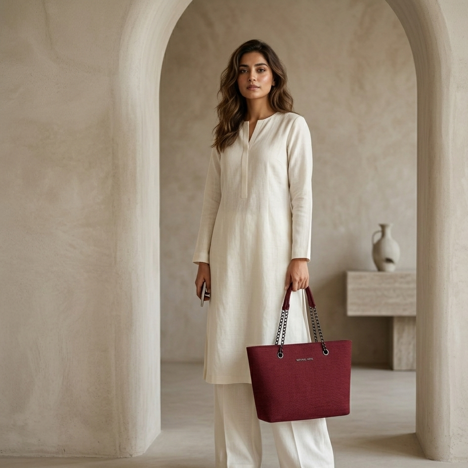 Maroon Chain Tote