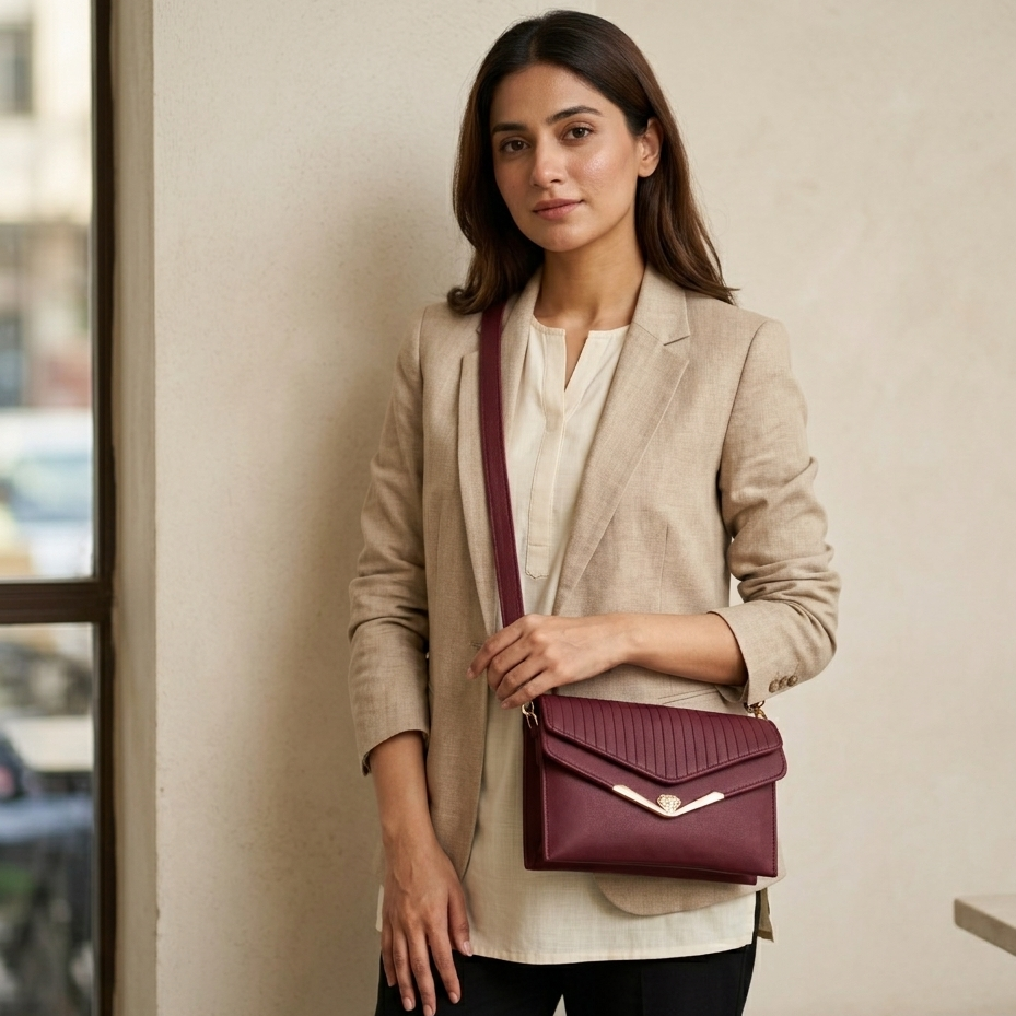 Burgundy Edge Crossbody