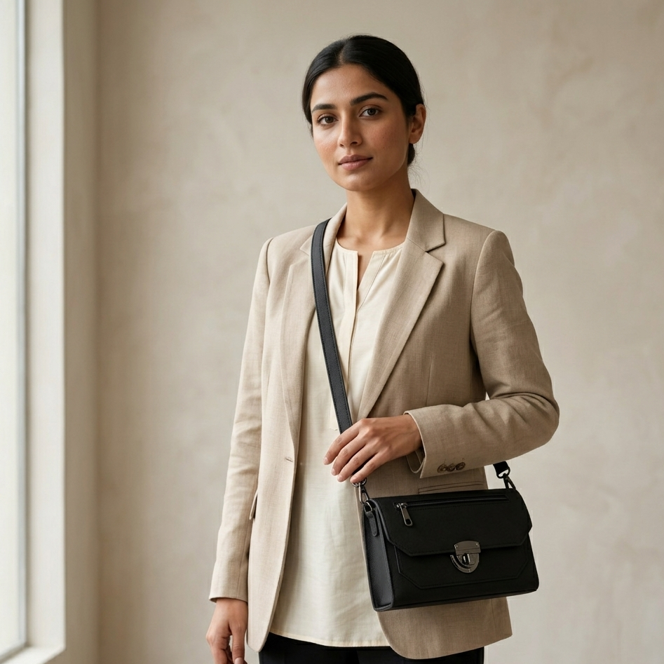 Jet Black Lock Crossbody