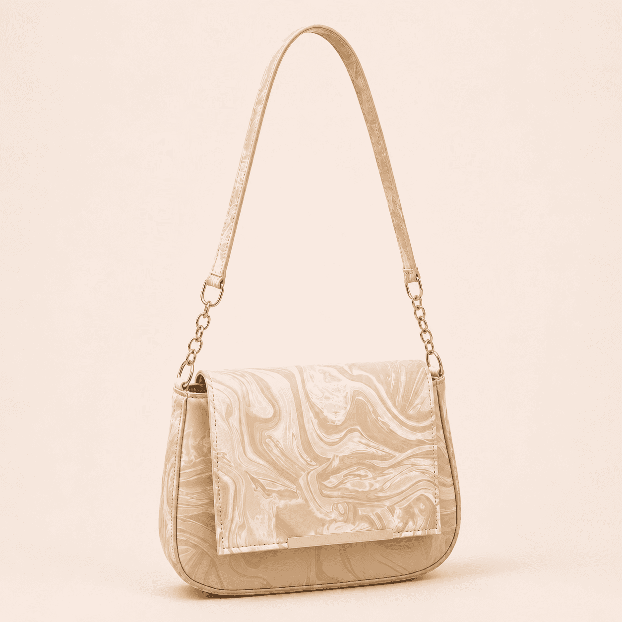 Beige Marble Shoulder Bag - PearMuse