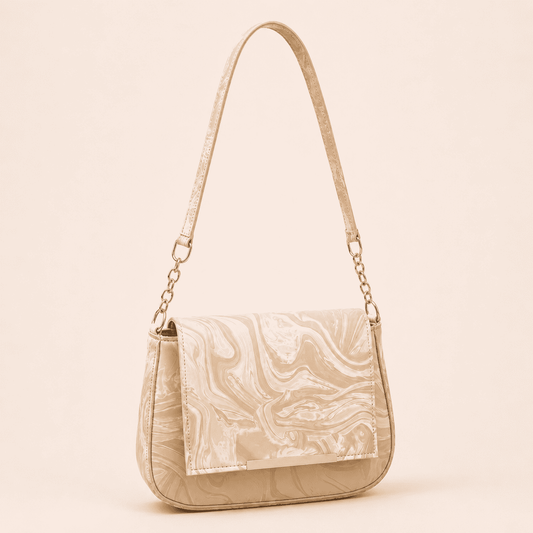 Beige Marble Shoulder Bag - PearMuse