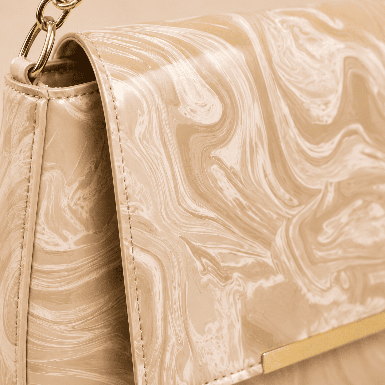 Beige Marble Shoulder Bag - PearMuse