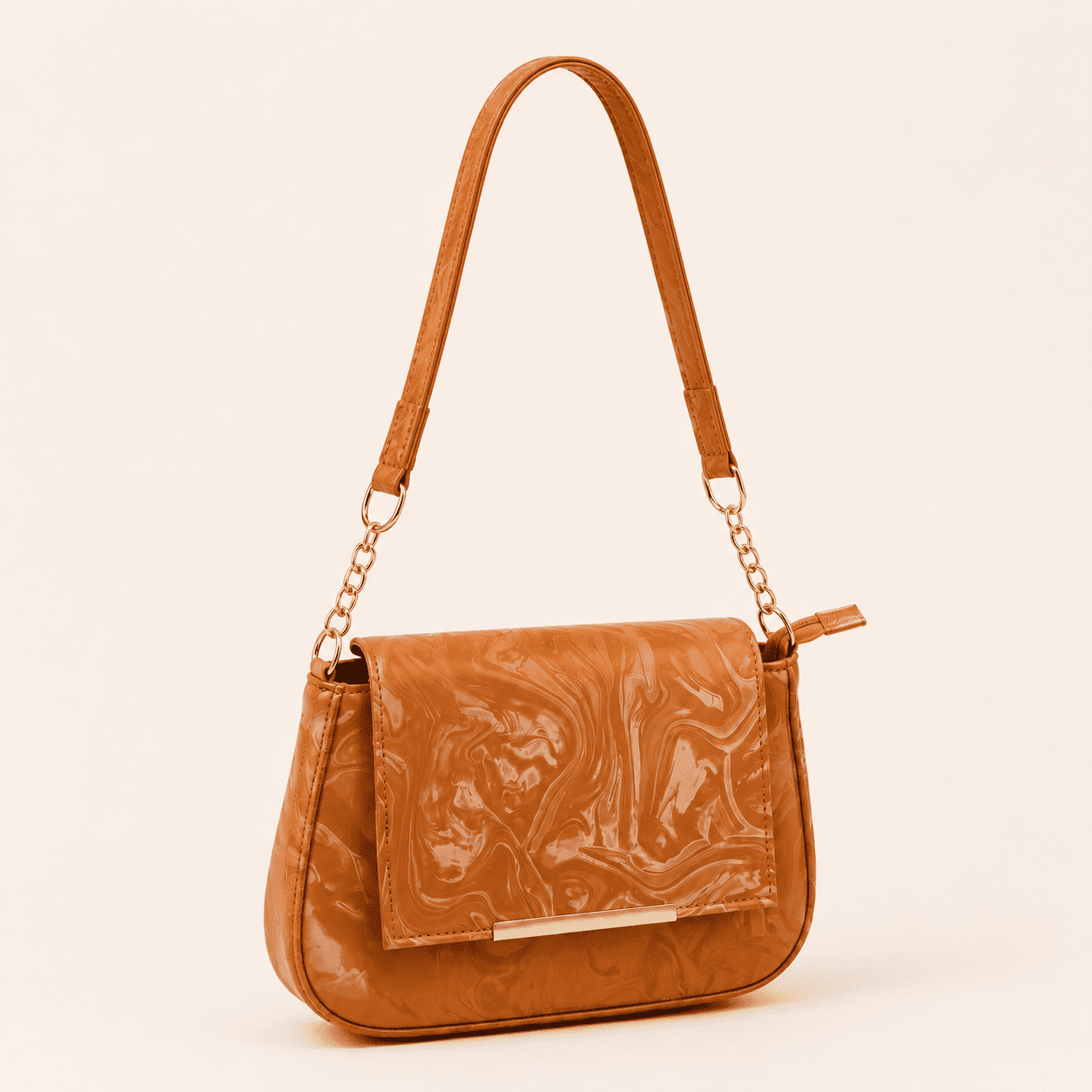 Camel Marble Shoulder Bag - PearMuse