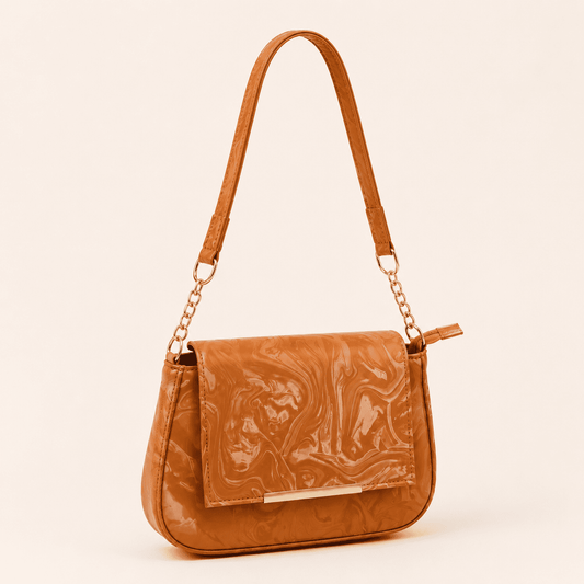 Camel Marble Shoulder Bag - PearMuse