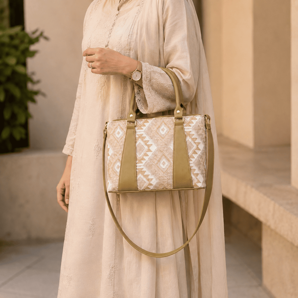 Olive Aztec Tote