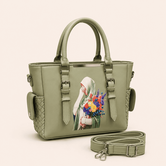 Green Graphic Tote Bag - PearMuse