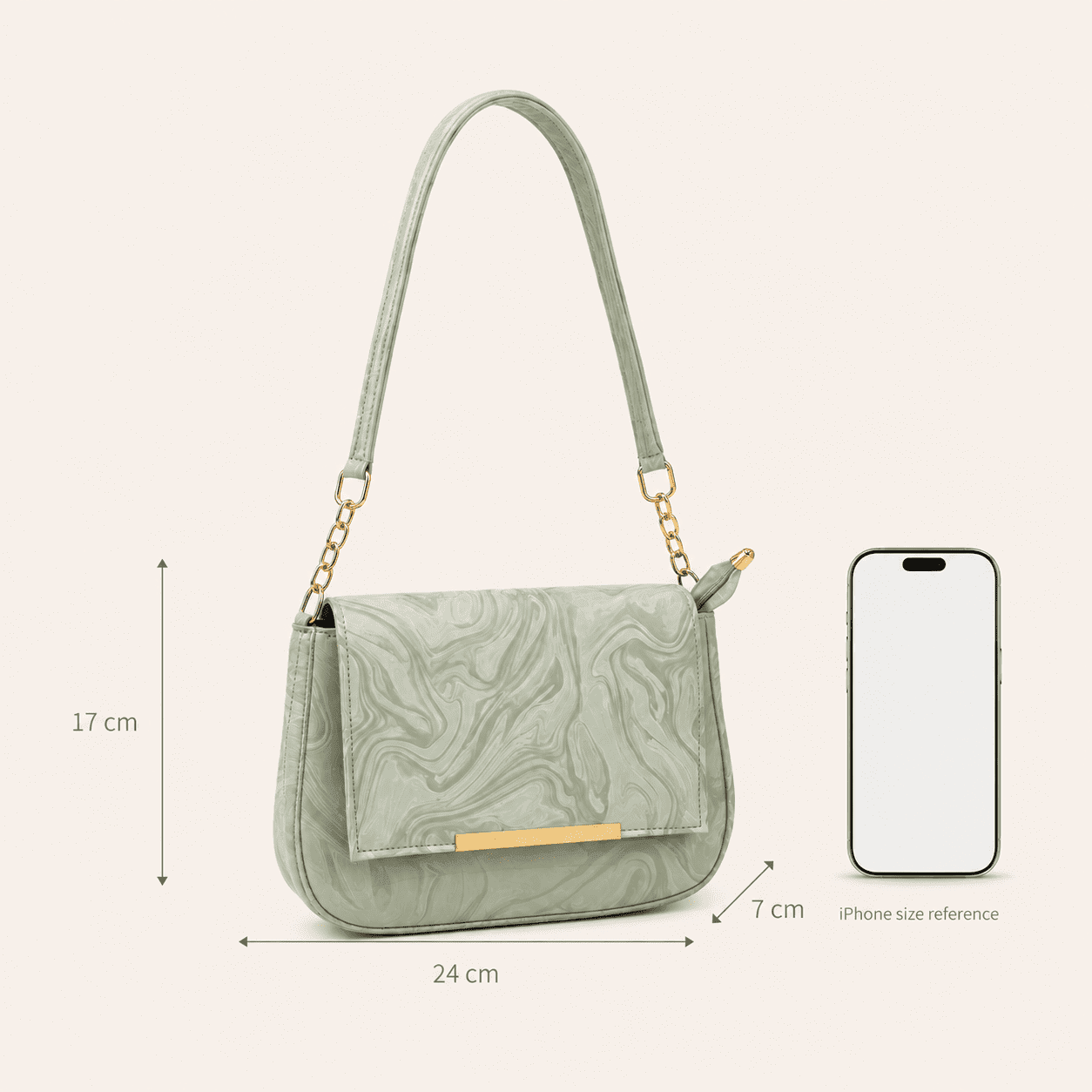 Green Marble Shoulder Bag - PearMuse