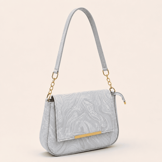 Grey Marble Shoulder Bag - PearMuse
