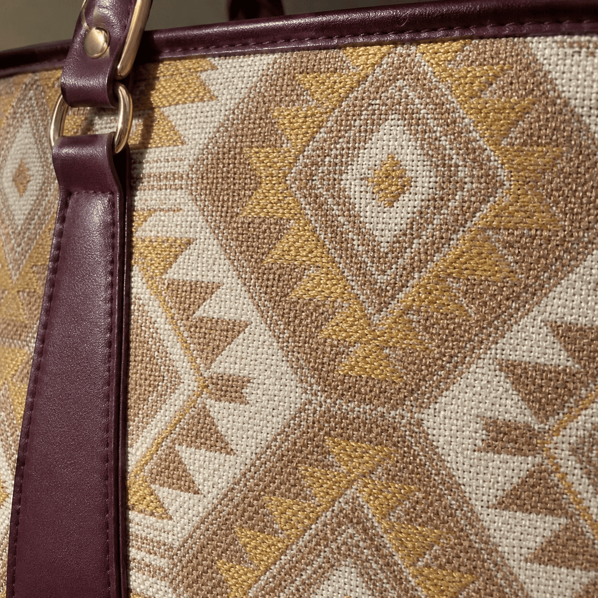 Maroon Aztec Tote - PearMuse