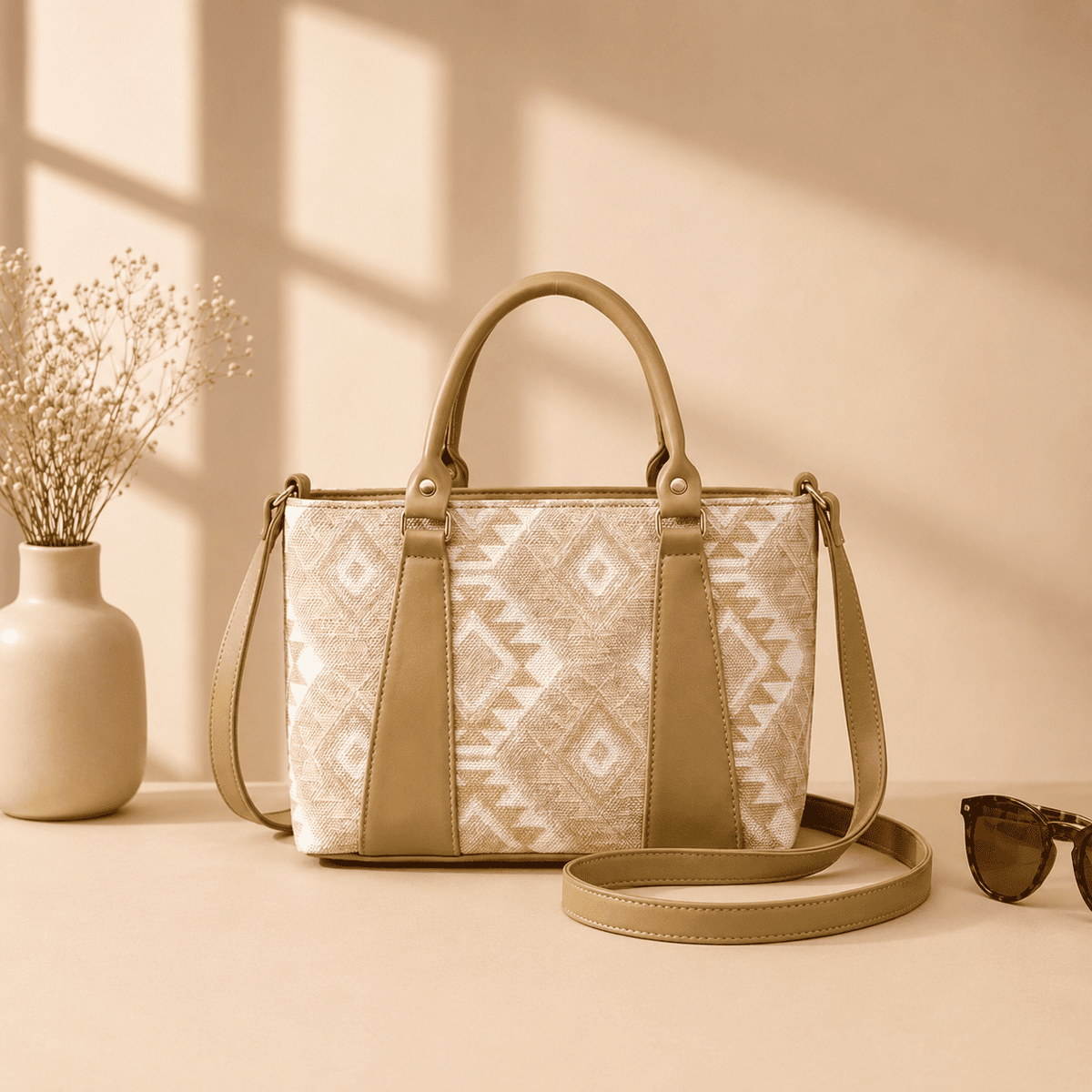 Olive Aztec Tote - PearMuse