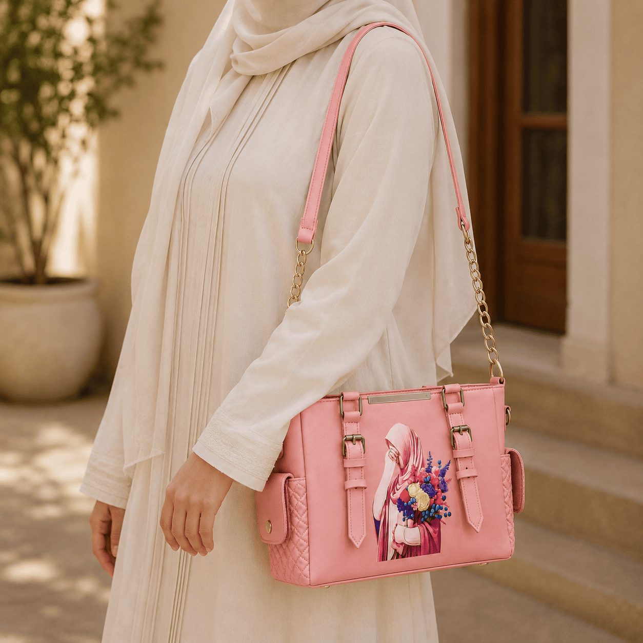 Pink Graphic Tote Bag - PearMuse