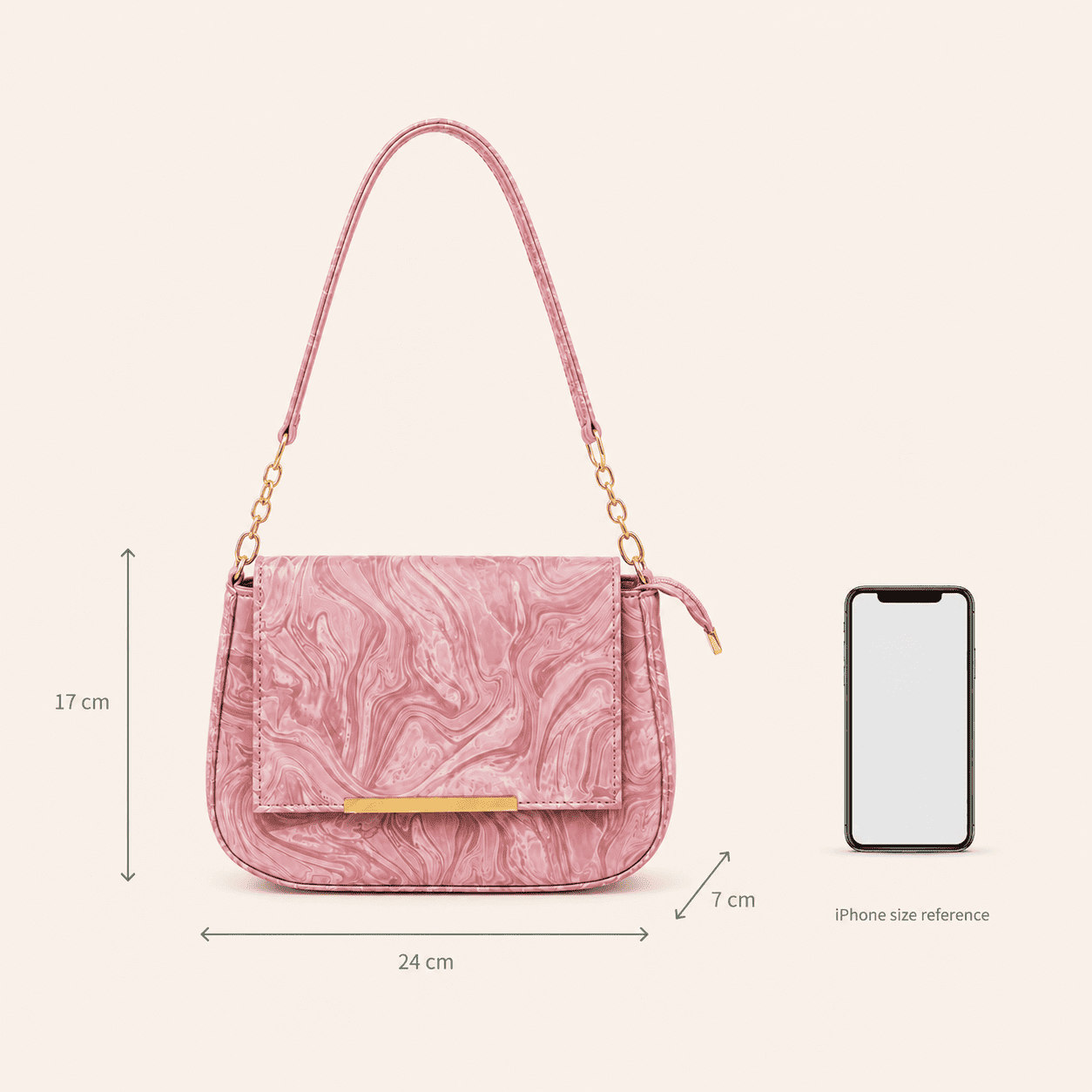 Pink Marble Shoulder Bag - PearMuse