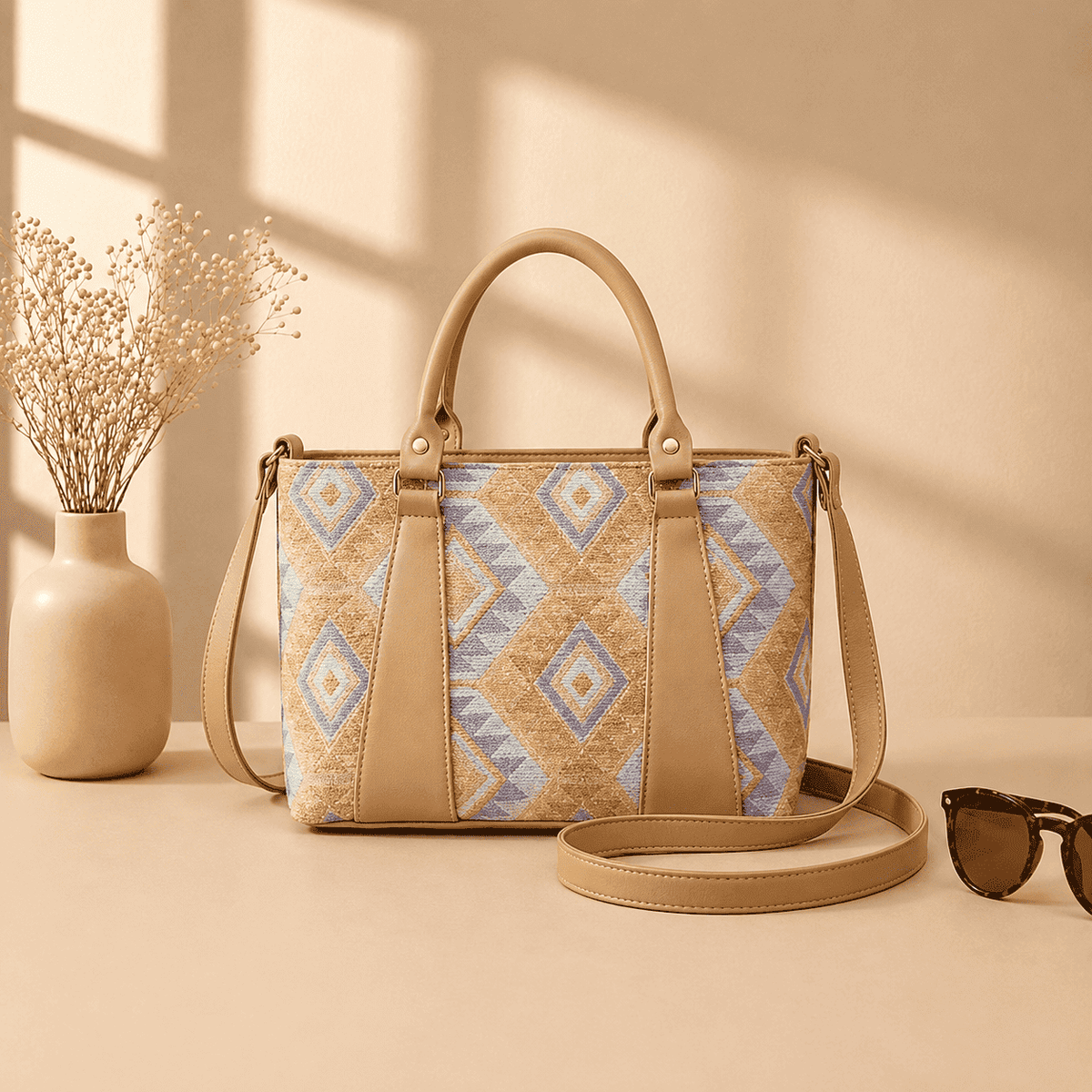 Sand Aztec Tote - PearMuse