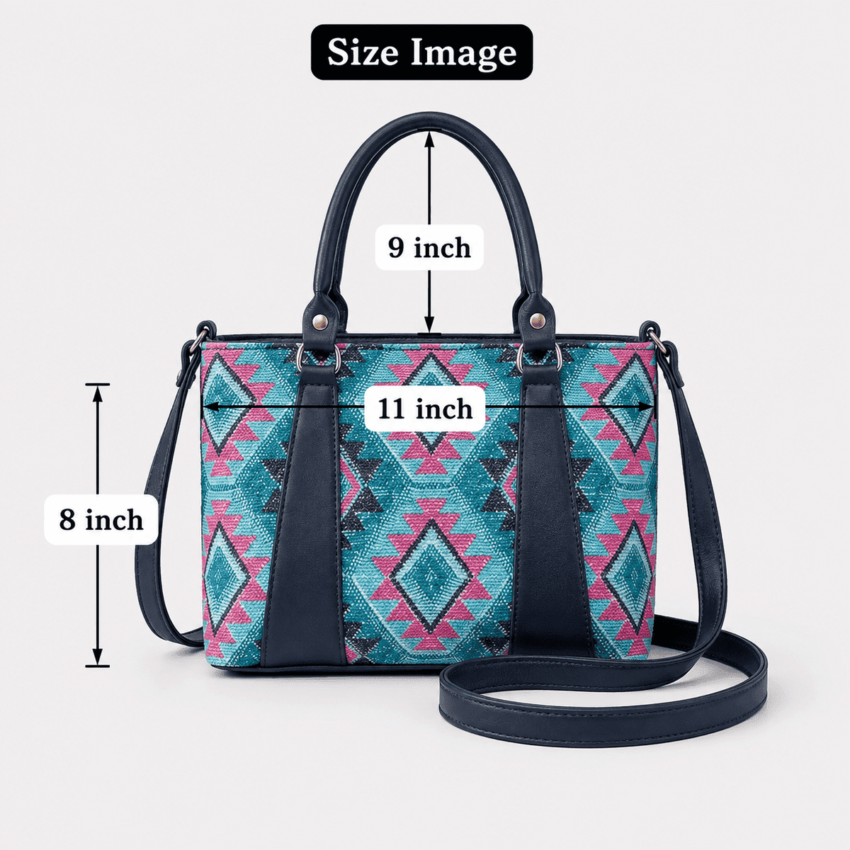 Teal Aztec Tote - PearMuse